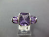 LARGE 3CT AAA AMETHYST 14KT WHITE GOLD CUSHION & EMERALD CUT SEMI BEZEL FUN RING
