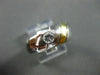 ESTATE .30CT DIAMOND SOLITAIRE 14KT WHITE & YELLOW GOLD MENS GYPSY RING #5445