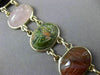 ANTIQUE LARGE JADE CARNELIAN ONYX 14K YELLOW GOLD OVAL DOUBLE ROW BRACELET 23386