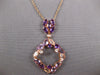 3.51CT DIAMOND & AAA AMETHYST & PINK QUARTZ 14K ROSE GOLD SQUARE ETOILE NECKLACE