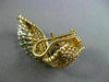 ANTIQUE LARGE 2.60CT DIAMOND & AAA RUBY 18K 2 TONE GOLD 3D LEAF CLIP ON EARRINGS