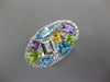 LARGE 5.03CT DIAMOND & AAA MULTI GEM 14K WHITE GOLD MULTI SHAPE CLUSTER FUN RING
