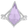 3.02CT DIAMOND & AAA AMETHYST 14KT WHITE GOLD PEAR SHAPE & ROUND INFINITY RING