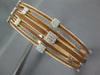 WIDE .90CT DIAMOND 14KT WHITE & ROSE GOLD 3D MULTI ROW MESH CUFF BANGLE BRACELET