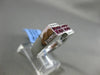 ESTATE WIDE 1.54CT DIAMOND AAA RUBY 18KT WHITE GOLD SQUARE RECTANGULAR MENS RING
