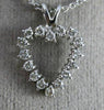 ESTATE SMALL .30CT DIAMOND 14KT WHITE GOLD 3D OPEN HEART FLOATING LOVE PENDANT