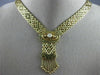 ANTIQUE .52CT DIAMOND AAA ENAMEL 14K YELLOW GOLD FILIGREE TASSEL NECKLACE #2582