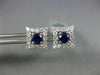 ESTATE 1.25CT DIAMOND & AAA SAPPHIRE 18K WHITE GOLD SQUARE CLASSIC STUD EARRINGS