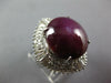ESTATE EXTRA LARGE 22.50CT DIAMOND & AAA STAR RUBY PLATINUM OVAL BALLERINA RING