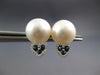 .37CT DIAMOND & AAA SAPPHIRE & AAA SOUTH SEA PEARL 14KT WHITE GOLD STUD EARRINGS