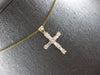 0.60CT DIAMOND 14KT YELLOW GOLD 3D ROUND & BAGUETTE CROSS FLOATING PENDANT #27885
