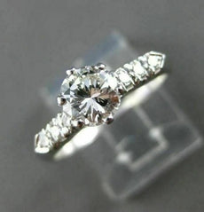 ANTIQUE .81CT OLD MINE DIAMOND SOLITAIRE PLATINUM ENGAGEMENT RING FG VVS #21014