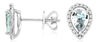 .82CT DIAMOND & AAA AQUAMARINE 14KT WHITE GOLD PEAR SHAPE & ROUND STUD EARRINGS