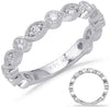 ESTATE .54CT DIAMOND PLATINUM ROUND & MARQUISE SHAPE FILIGREE MILGRAIN LOVE RING