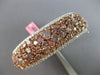 LARGE GIA 20.12CT WHITE & PINK DIAMOND 18KT WHITE & ROSE GOLD 3D BANGLE BRACELET