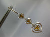 1.86CT WHITE & FANCY YELLOW DIAMOND 18K 2 TONE GOLD MULTI HEART HANGING EARRINGS