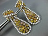 EXTRA LARGE 10.28CT WHITE & MULTI COLOR DIAMOND 18K 2 TONE GOLD HANGING EARRINGS
