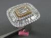 4.34CT DIAMOND 18K WHITE & ROSE GOLD 3D ROUND & BAGUETTE BALLERINA COCKTAIL RING