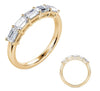 .72CT DIAMOND 14KT YELLOW GOLD EMERALD CUT 5 STONE SHARED PRONG ANNIVERSARY RING