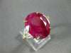 ANTIQUE LARGE 9.97CT DIAMOND & BURMESE RUBY 18KT GOLD & PLATINUM ENGAGEMENT RING