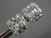 1.08CT DIAMOND 18KT WHITE GOLD 3D ROUND & BAGUETTE CLUSTER SQUARE STUD EARRINGS