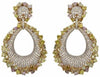 EXTRA LARGE 13.81CT MULTI COLOR DIAMOND 18KT YELLOW ROSE GOLD TEAR DROP EARRINGS
