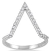 ESTATE LARGE .23CT DIAMOND 14KT WHITE GOLD 3D CLASSIC TRIANGULAR FUN RING