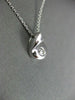 ESTATE .17CT SOLITAIRE DIAMOND 18K WHITE GOLD FLOATING PEAR SHAPE PENDANT #11848
