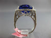 LARGE 11.33CT DIAMOND & AAA TANZANITE 18KT WHITE GOLD TRILLION ENGAGEMENT RING