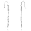 ESTATE LONG .58CT DIAMOND 14KT WHITE GOLD TEAR DROP CHANDELIER HANGING EARRINGS