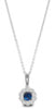 ESTATE .44CT DIAMOND & AAA SAPPHIRE 14KT WHITE GOLD 3D FLOWER FLOATING PENDANT