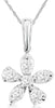 ESTATE .25CT DIAMOND 14KT WHITE GOLD 3D CLASSIC ROUND 6 STONE FLOWER PENDANT