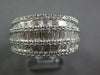 LARGE 2.56CT DIAMOND 18KT WHITE GOLD MULTI ROW ROUND & BAGUETTE ANNIVERSARY RING
