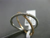 ESTATE WIDE .22CT DIAMOND 18KT WHITE & ROSE GOLD 3D CRISS CROSS X LOVE RING