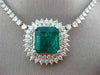 ESTATE MASSIVE 23.81CT DIAMOND & COLOMBIAN EMERALD 18KT GOLD 3D TENNIS NECKLACE