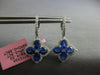 ESTATE LARGE 4.16CT DIAMOND & AAA SAPPHIRE 14K WHITE GOLD OVAL & ROUND HANGING EARRINGS