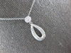 ESTATE .30CT DIAMOND 14KT WHITE GOLD CLASSIC OPEN TEAR DROP FUN FLOATING PENDANT