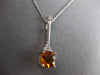 1.04CT DIAMOND & AAA CITRINE 14KT WHITE GOLD 3D CUSHION & ROUND FLOATING PENDANT