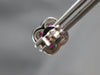 ESTATE 1.09CT DIAMOND & AAA RUBY 14KT WHITE GOLD 3D FLOWER SQUARE STUD EARRINGS