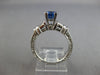 1.15CT DIAMOND & AAA SAPPHIRE 14KT WHITE GOLD 3D 3 STONE ENGAGEMENT RING #28036