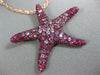 ESTATE LARGE 2.97CT AAA RUBY & PINK SAPPHIRE 18K ROSE GOLD STAR FISH FUN PENDANT