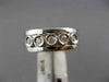 WIDE .23CT DIAMOND 14KT WHITE GOLD 3D ETOILE BEZEL MENS WEDDING ANNIVERSARY RING