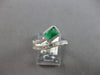 .80CT DIAMOND & AAA EMERALD 14K WHITE GOLD EMERALD CUT & ROUND SQUARE LOVE RING