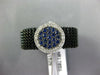 .59CT DIAMOND & AAA SAPPHIRE 14KT BLACK GOLD ROUND CLUSTER FLEXIBLE RING PENDANT