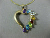 ESTATE 1.20CT AAA MULTI GEM 14K YELLOW GOLD 3D HEART JOURNEY FUN PENDANT #21386