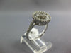 WIDE 1.0CT DIAMOND 14KT WHITE GOLD 3D ROUND & BAGUETTE CLUSTER FLOWER LOVE RING