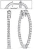 1.32CT DIAMOND 14KT WHITE GOLD 3D SHARED PRONG INSIDE OUT HOOP HANGING EARRINGS