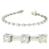 3.0CT DIAMOND 14K WHITE GOLD ROUND MATTE & SHINY BY THE YARD BAR TENNIS BRACELET