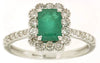 1.48CT DIAMOND & AAA EMERALD 14K WHITE GOLD ROUND SQUARE & ROUND FRIENDSHIP RING