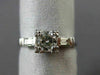 ANTIQUE .69CT ROUND DIAMOND PLATINUM 3D FILIGREE FISHTAIL ENGAGEMENT RING #20928